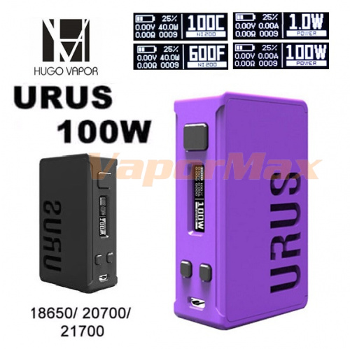 Hugo Vapor URUS 100W Black TC Mod фото 4 Hugo Vapor URUS 100W Black TC Mod фото 4