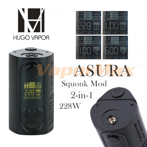 Hugo Vapor Asura 228W TC Squonk Mod фото 5 Hugo Vapor Asura 228W TC Squonk Mod фото 5