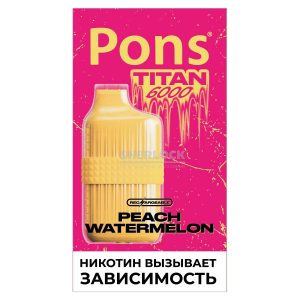 Электронная сигарета Pons Titan 6000 (Арбуз Персик) купить с доставкой в Самаре, по России и СНГ. Цена. Изображение №7. 