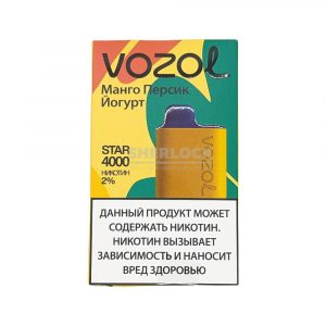 Электронная сигарета VOZOL STAR 4000 (Манго персиковый йогурт) купить с доставкой в Самаре, по России и СНГ. Цена. Изображение №6. 
